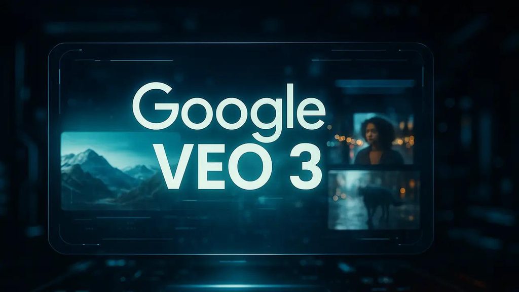Google Veo 3 AI video generation interface with realistic cinematic scenes