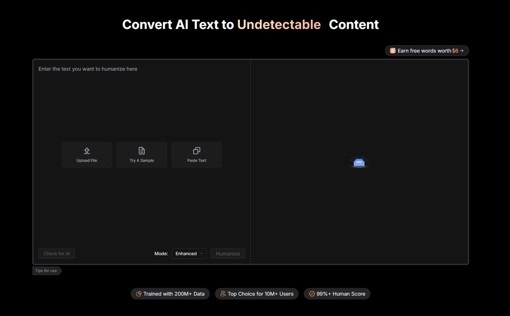 BypassGPT AI humanizer interface