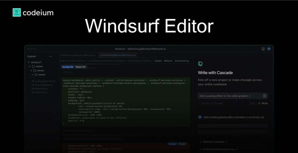 Windsurf AI coding environment and autocomplete