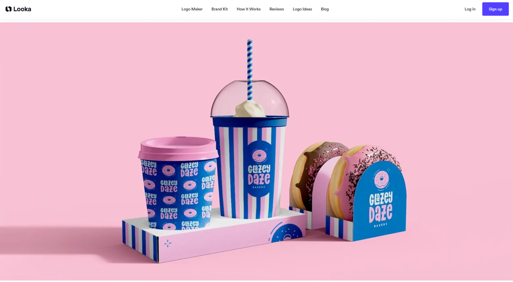 Looka AI-generated logo options before customisation]