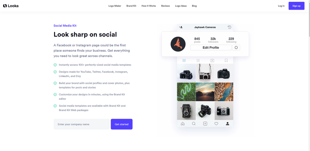 Looka social media assets 